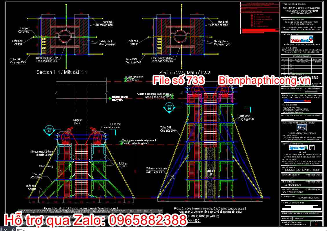 Bản vẽ bptc cột tròn D1000.