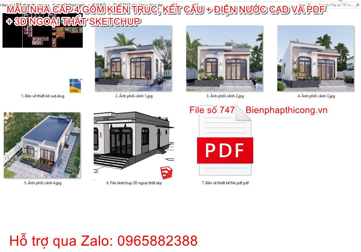 Download bản vẽ cad nhà cấp 4 hiện đại 7m x 15m 3 ngủ.