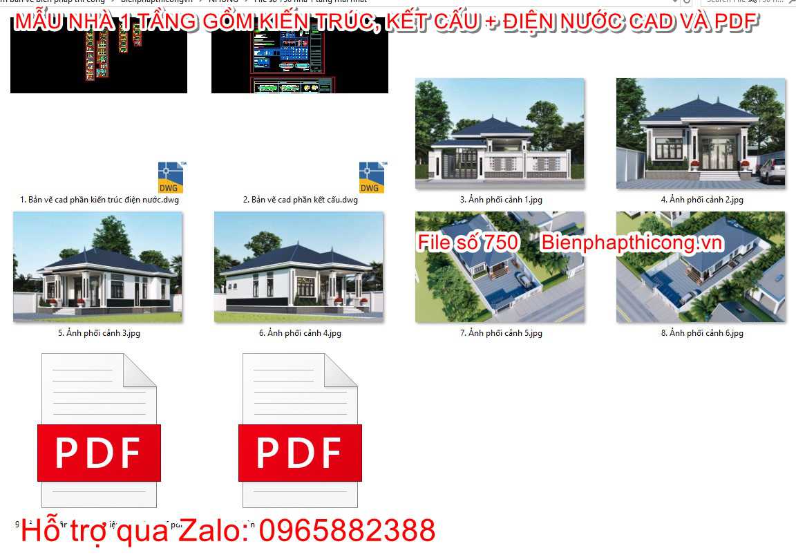 Download thiết kế nhà cấp 4 mái nhật mặt tiền 9,5m x 15m 3 ngủ.