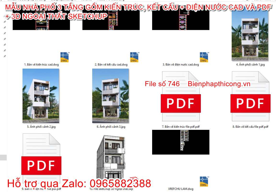 Tải bản vẽ cad nhà phố 3 tầng 5m x 18m 5 ngủ hiện đại.