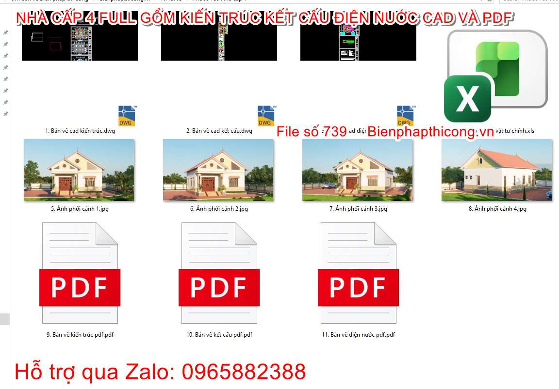 Tải bản vẽ cad thiết kế nhà cấp 4 10,5m x 15m 4 ngủ pdf.