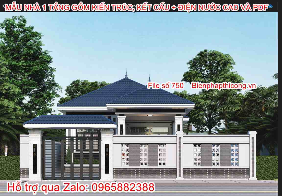 Tải bản vẽ nhà mái nhật 3 ngủ 9,5m x 15m 900 triệu.