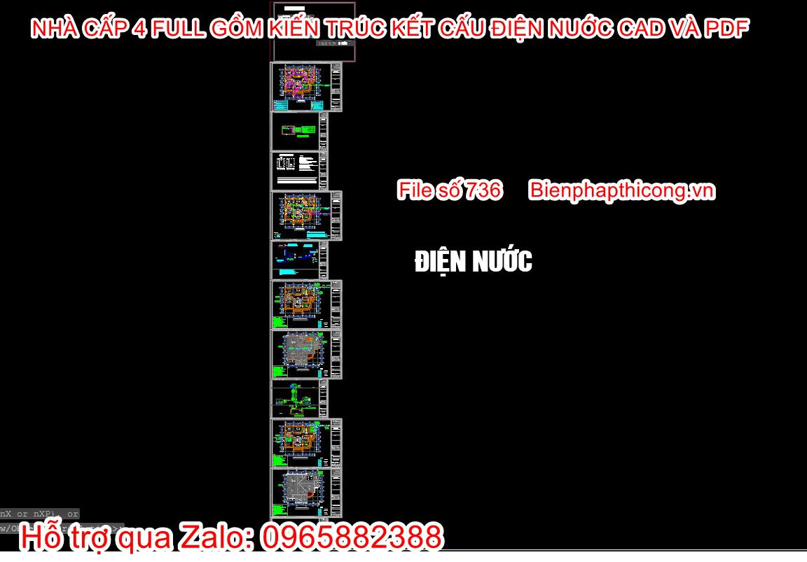Bản vẽ điện nước nhà cấp 4 3 ngủ đẹp.