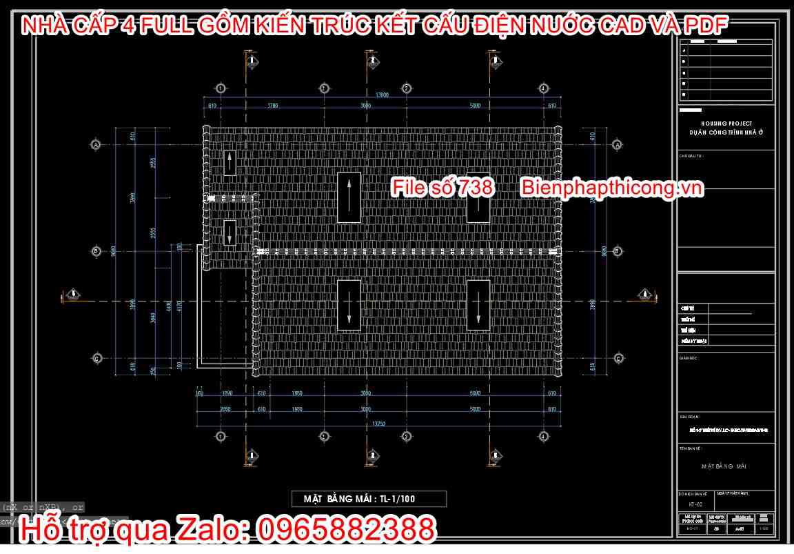 File thiết kế nhà cấp 4 3 ngủ đẹp.