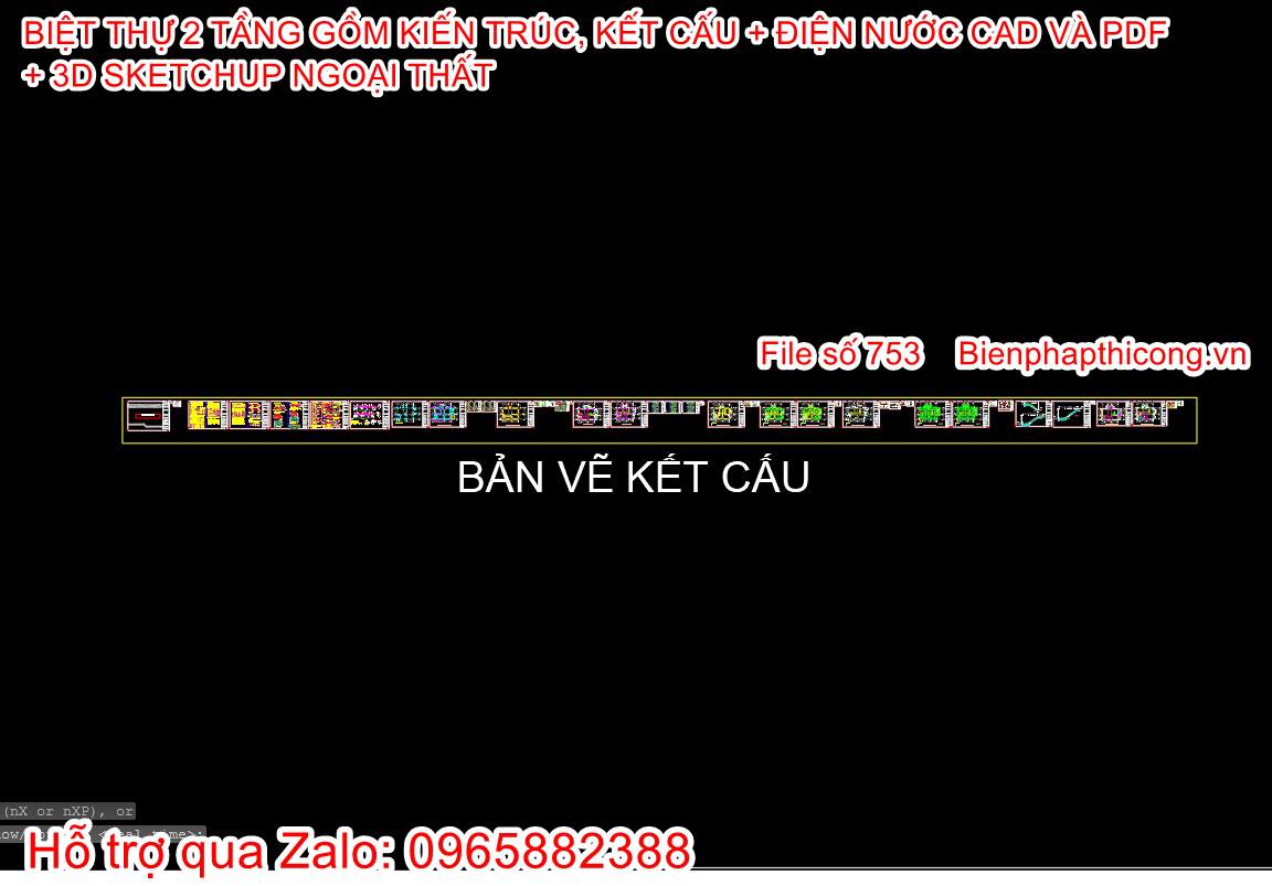 Full file kết cấu biệt thự 2 tầng tân cổ 8,4m x 12m đẹp.