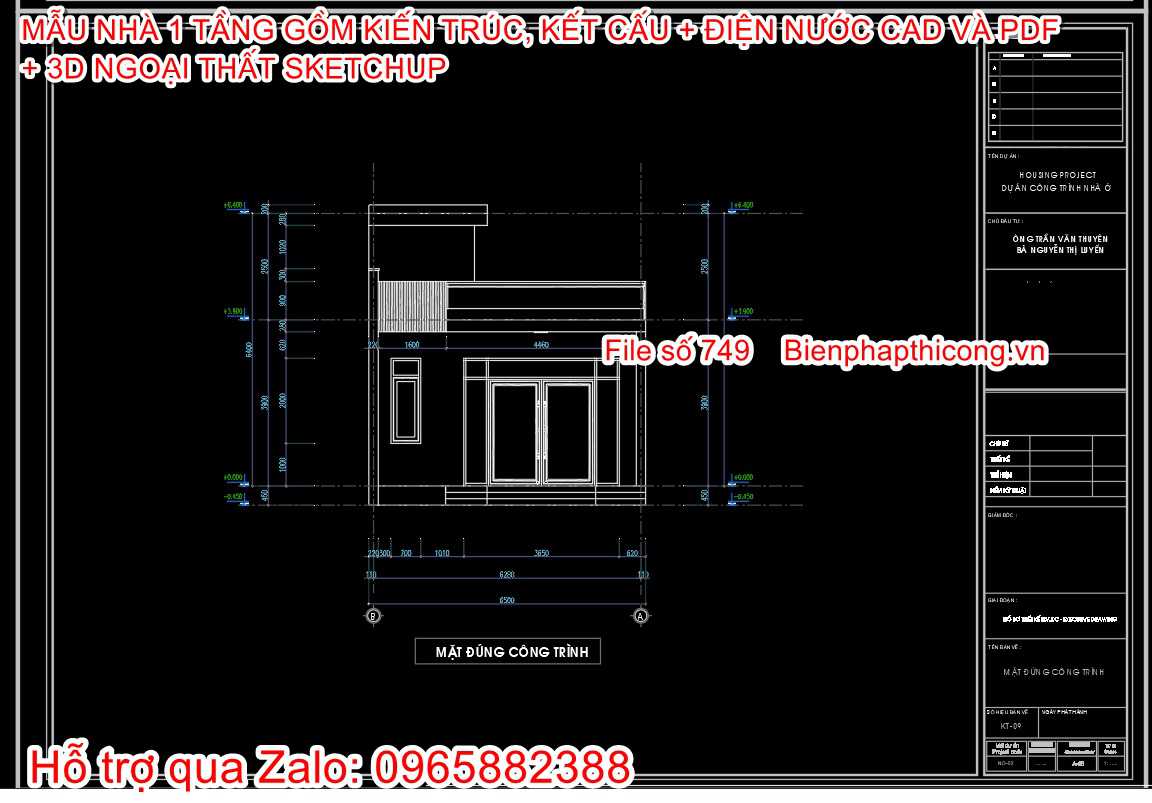 Mặt đứng nhà 1 tầng hiện đại đẹp.