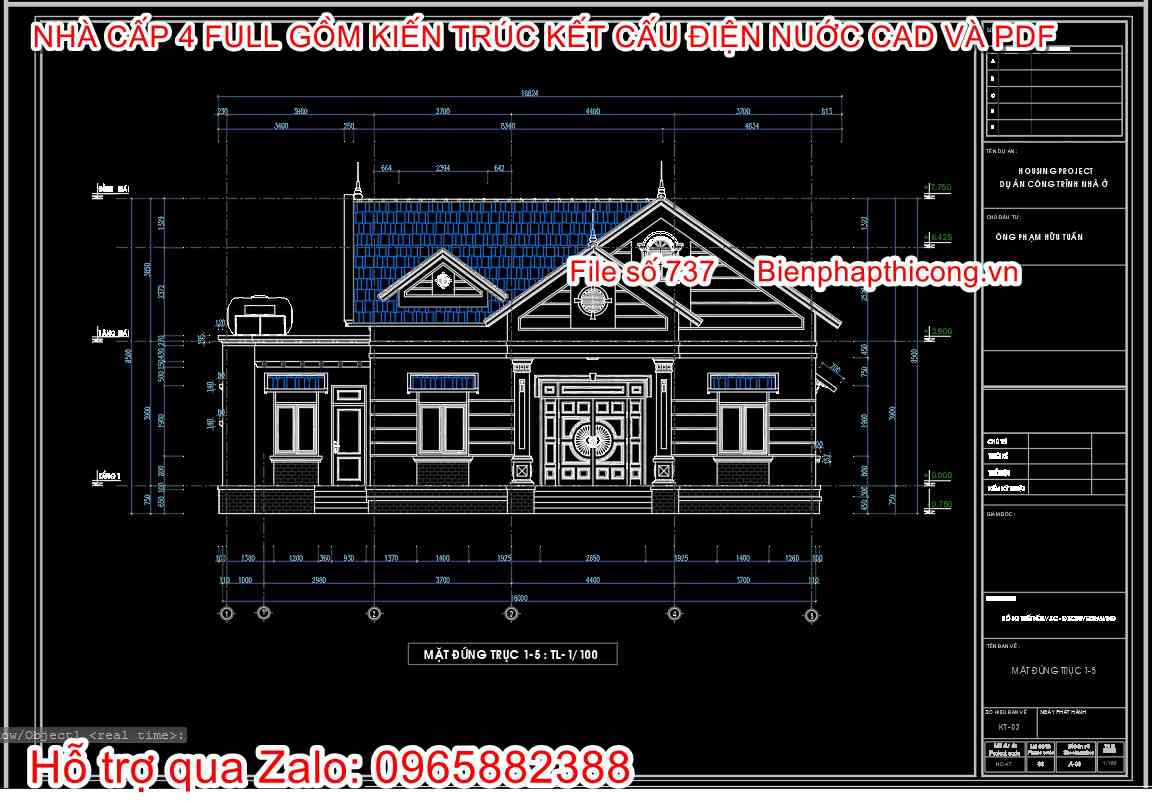 Mẫu mặt đứng nhà cấp 4 4 ngủ đẹp.