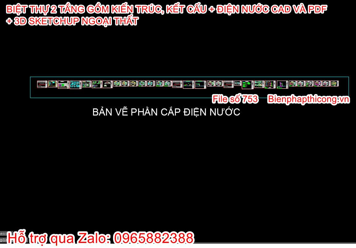 Tải điện nước biệt thự 2 tầng 8,4m x 12m tân cổ.