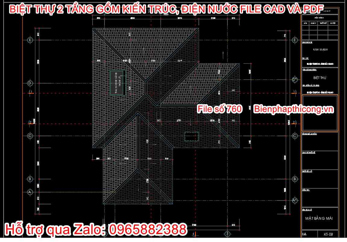 File thiết kế biệt thự 2 tầng địa trung hải đẹp.