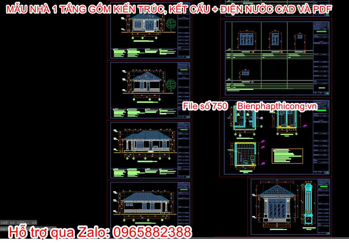 File thiết kế nhà 1 tầng mái nhật 130m2 3 ngủ đẹp.
