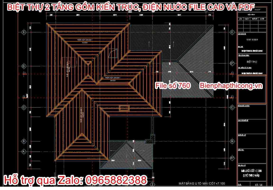 Bản vẽ xà gồ li tô nhà 2 tầng địa trung hải cad.
