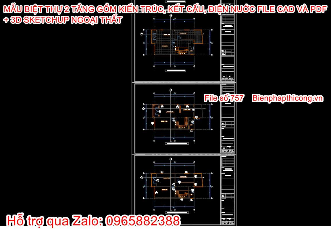 File thiết kế kiến trúc kết cấu điện nước cad pdf.