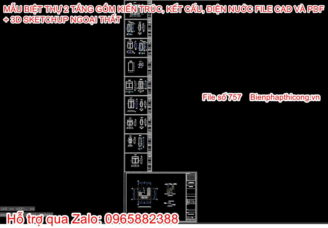Bản vẽ thiết kế cửa biệt thự 2 tầng mái nhật đẹp.