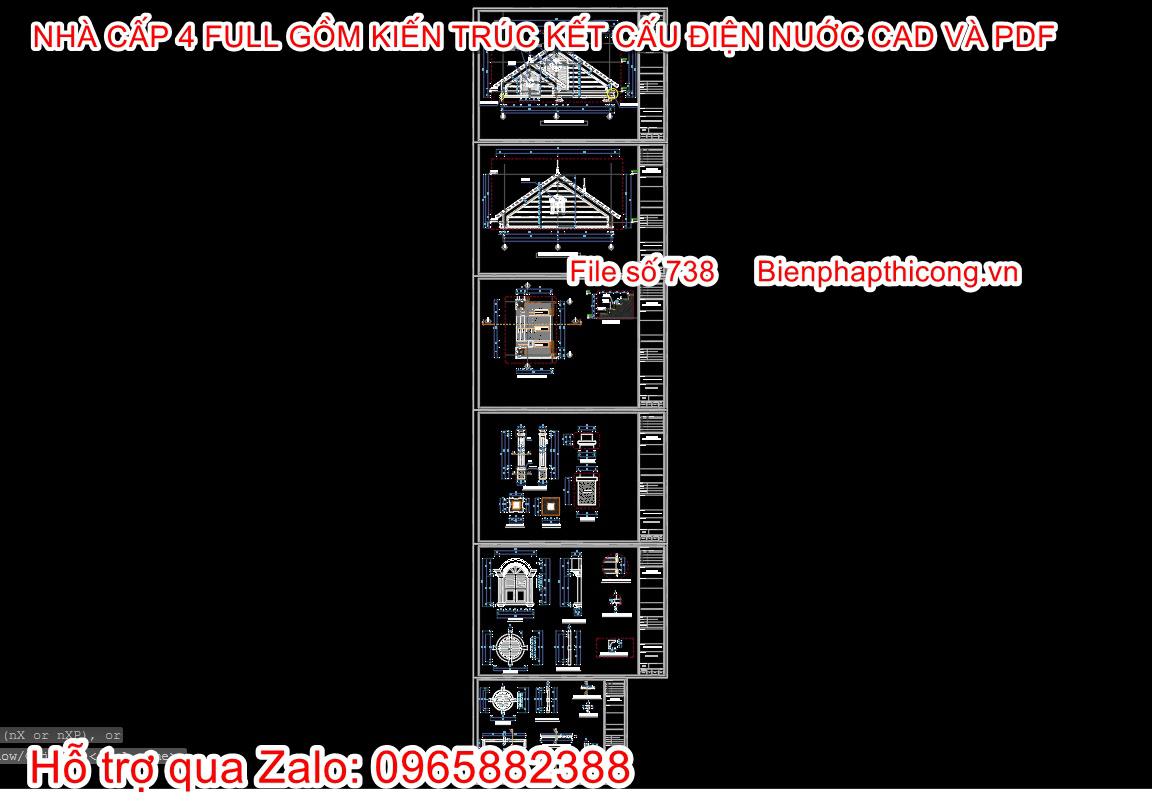 Bản vẽ thiết kế chi tiết nhà cấp 4.