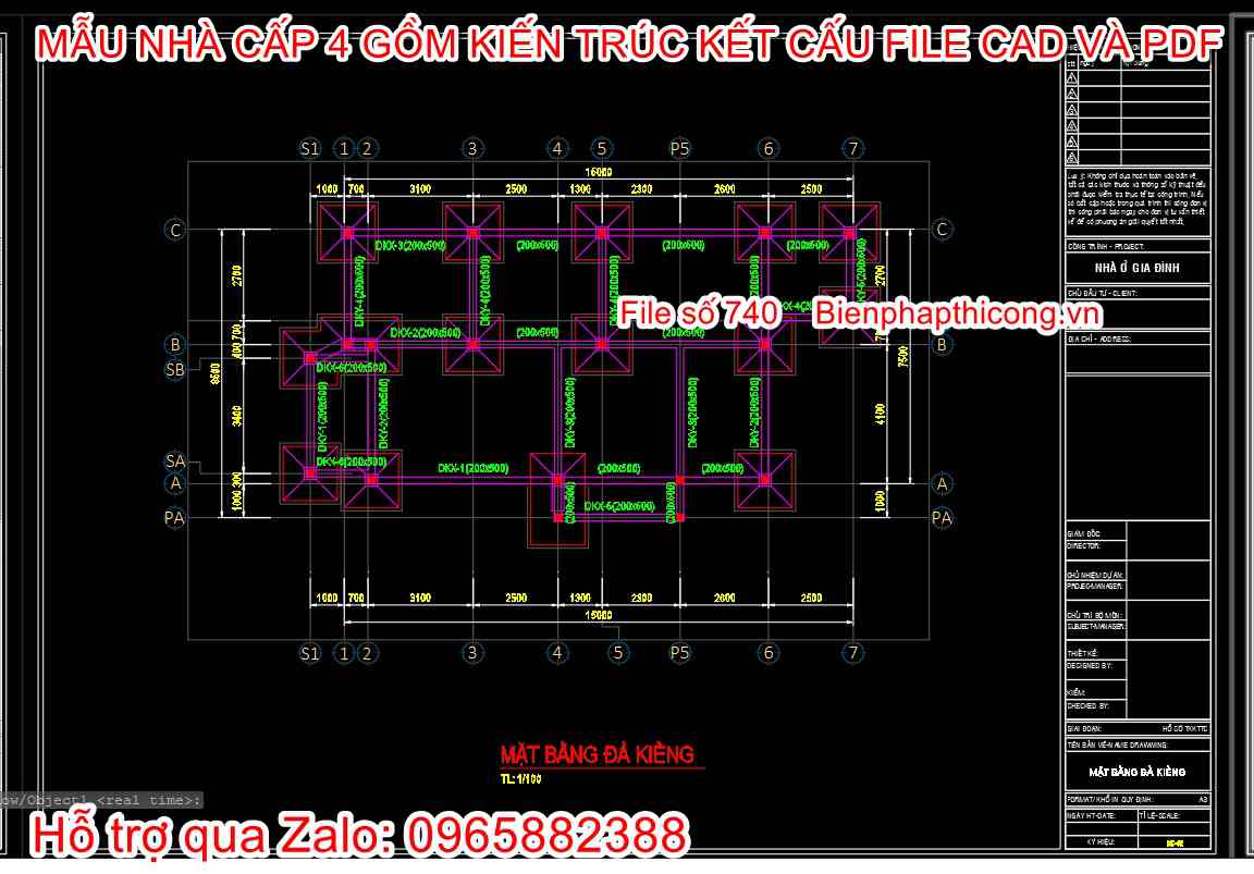 Bản vẽ thiết kế nhà cấp 4 nông thông 120m2 đẹp.