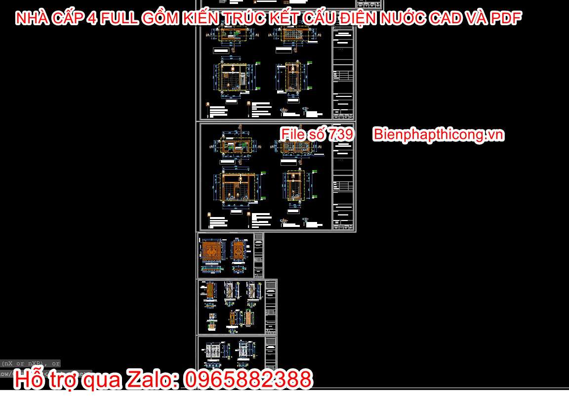 File dwg thiết kế cửa nhà cấp 4 cad đẹp.