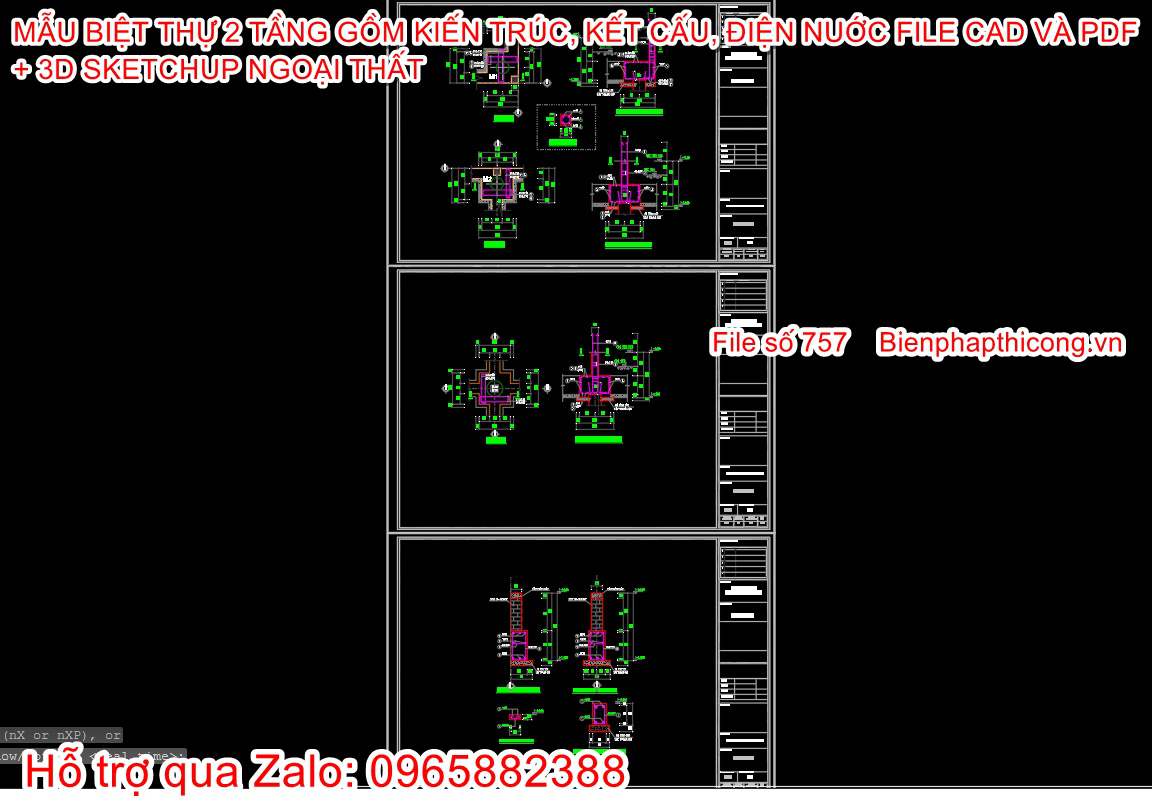 File thiết kế chi tiết móng cọc khoan nhồi 2 tầng mái nhật.