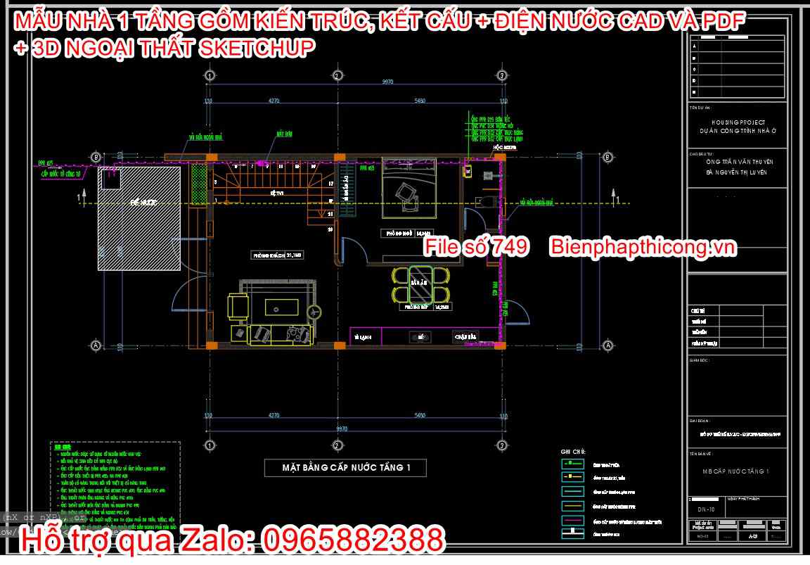 Bản vẽ cấp thoát nước đẹp.