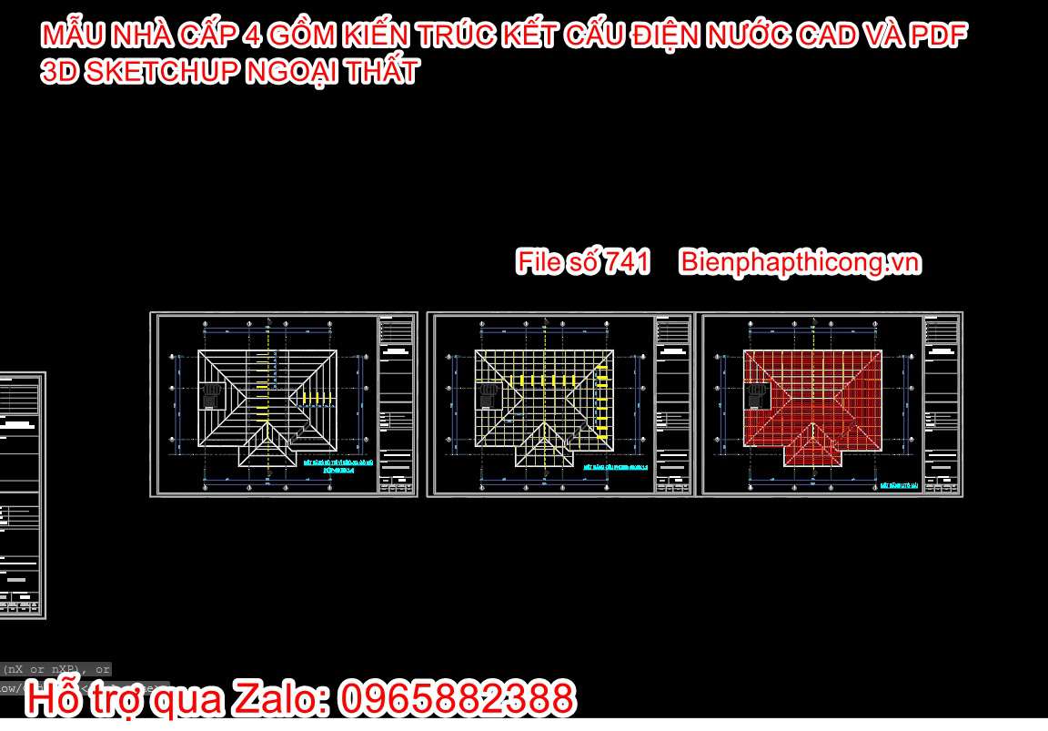 Bản vẽ thiết kế cầu phong li tô mái nhà cấp 4.