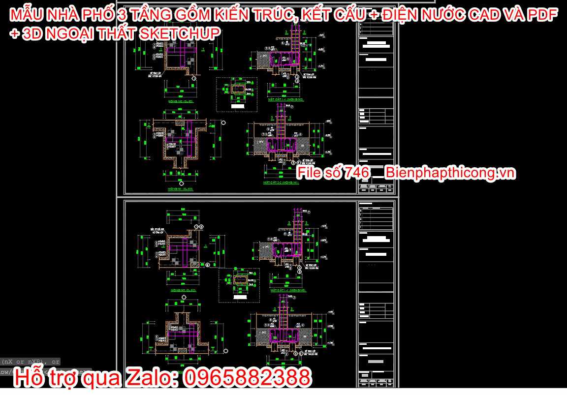 Bản vẽ thiết kế chi tiết móng cọc 5m x 18m.