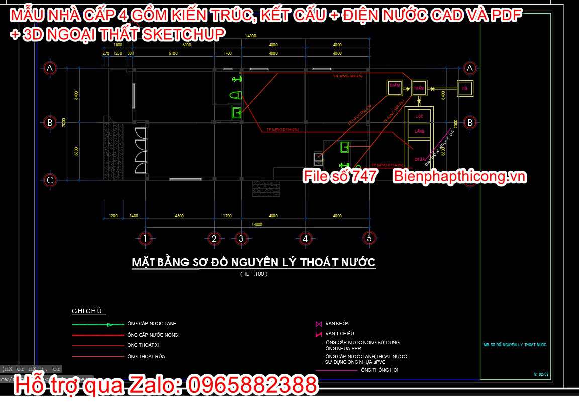 Nhà cấp 4 7m x 15m full kiến trúc kết cấu điện nước.
