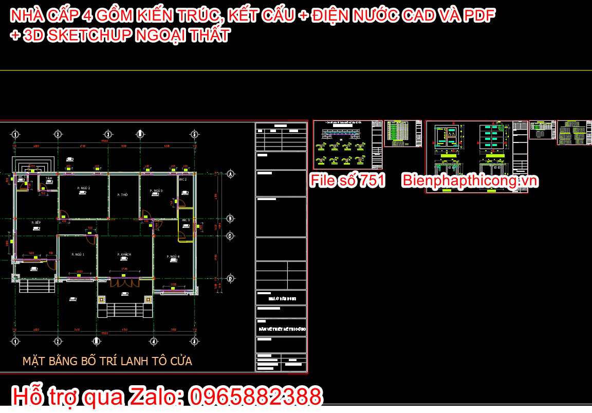 Download bản vẽ nhà cấp 4 full.