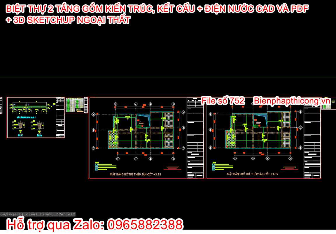 Tải bản vẽ nhà 2 tầng tân cổ full kiến trúc kết cấu điện nước.