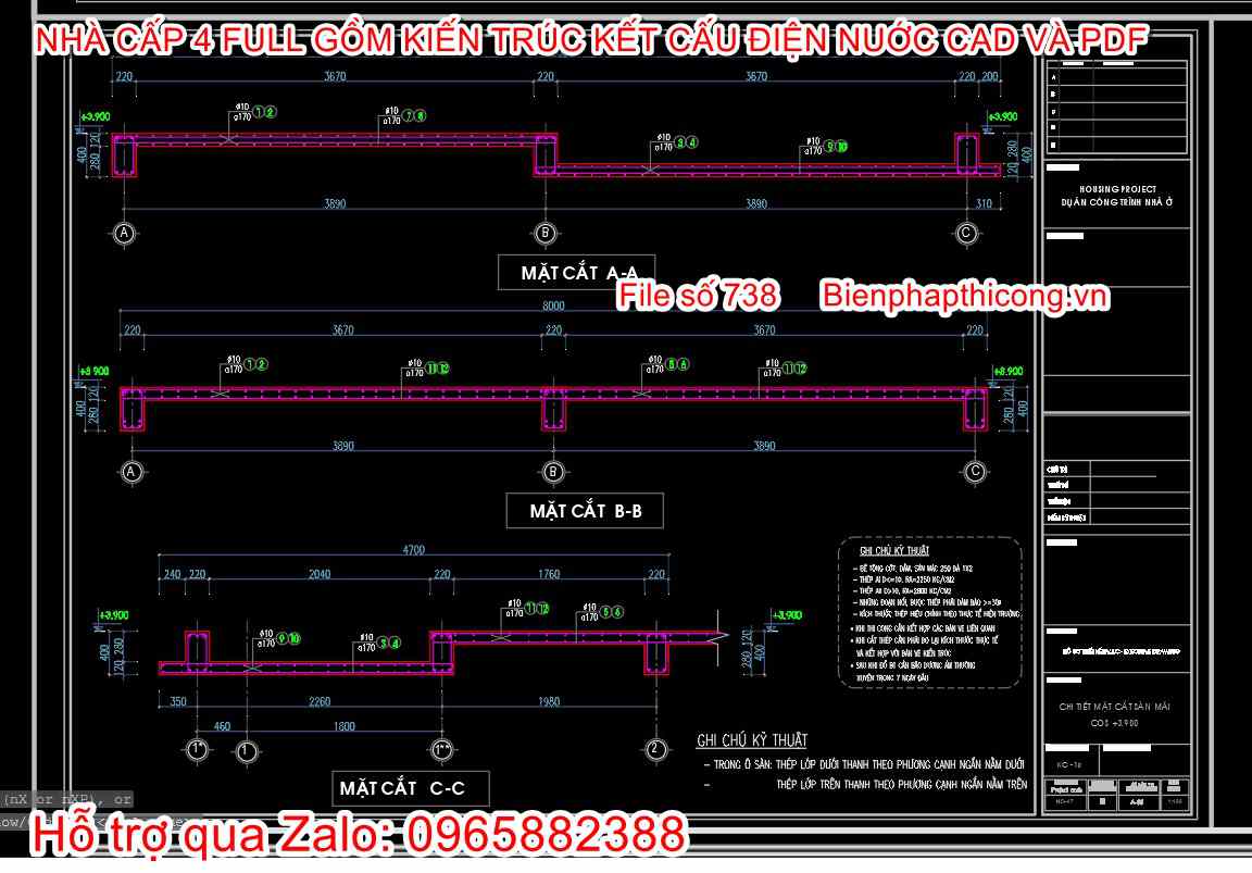 Bản vẽ thép sàn nhà cấp 4 đẹp.