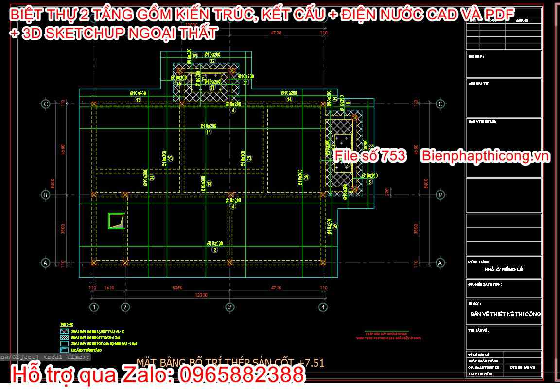 Bản vẽ thiết kế thép sàn phần mái mặt tiền 8,4m.