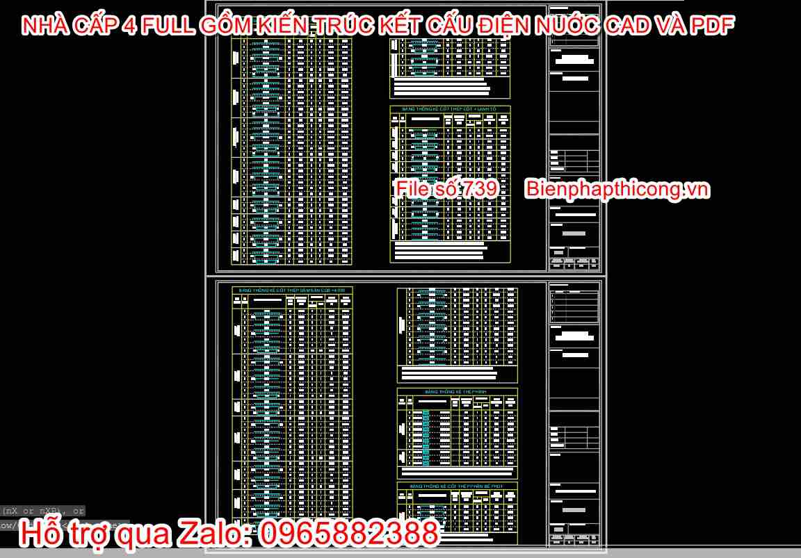 Bảng thống kê thép nhà cấp 4 sân vườn đẹp.