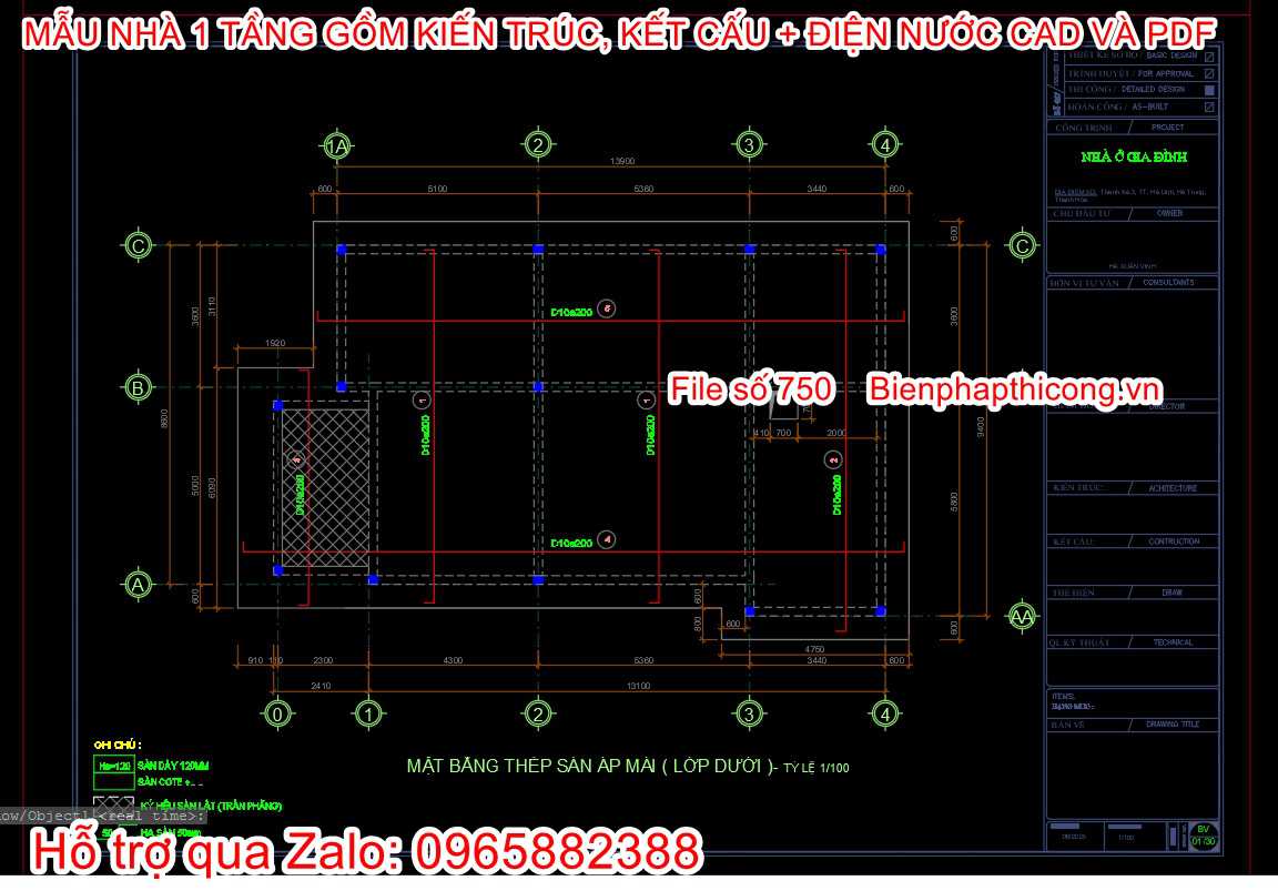Tải bản vẽ nhà cấp 4 làm cấp phép xây dựng đẹp.