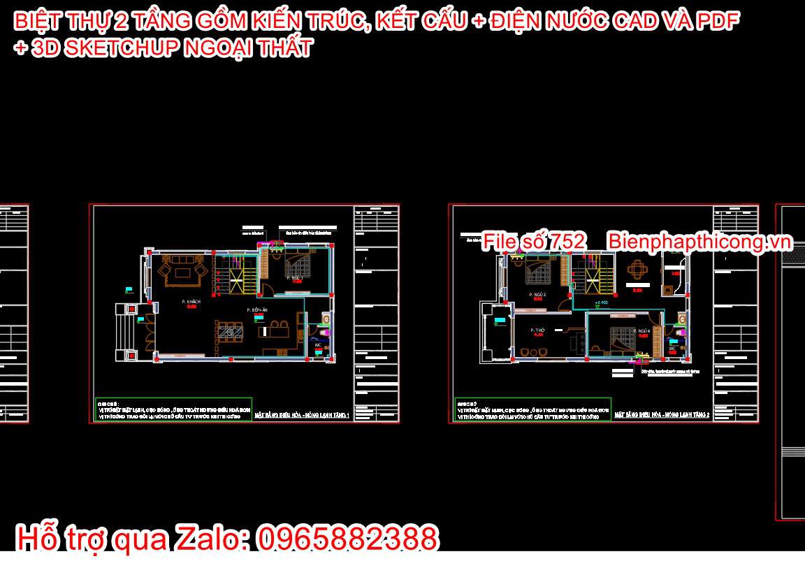 Cấp thoát nước biệt thự 2 tầng tân cổ 8,2m x 13m.