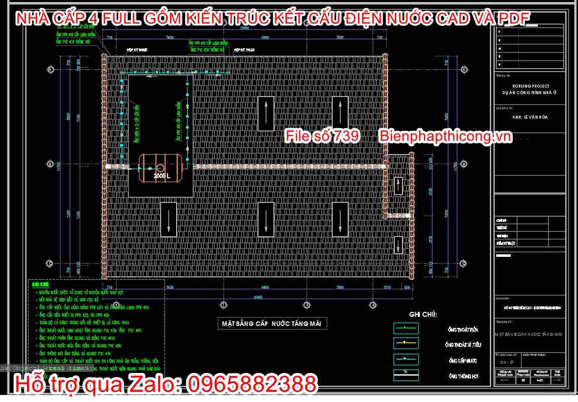 Download bản vẽ cấp nước nhà cấp 4 đẹp.