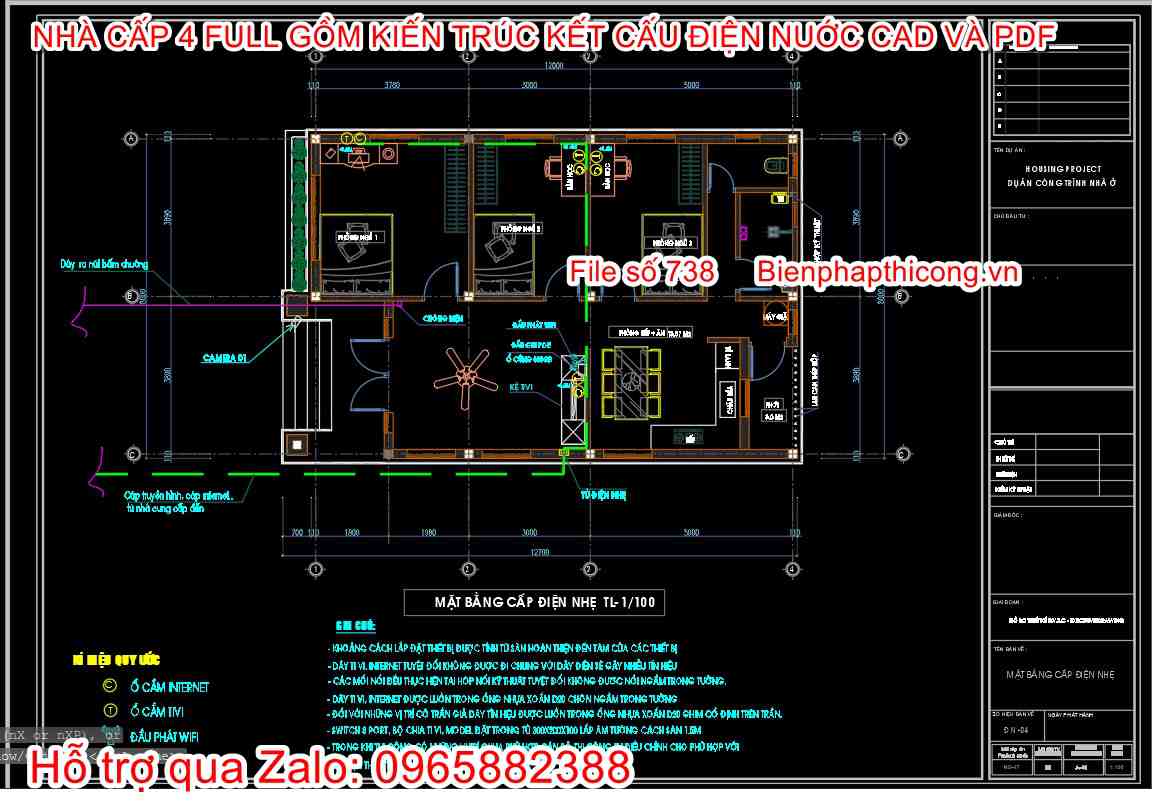 Bản vẽ cấp nước nhà cấp 4.
