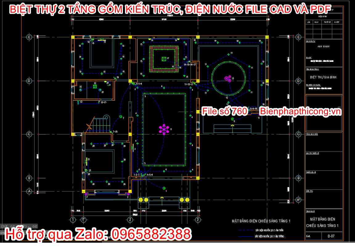 Thiết kế chi tiết điện chiếu sáng cad đẹp.