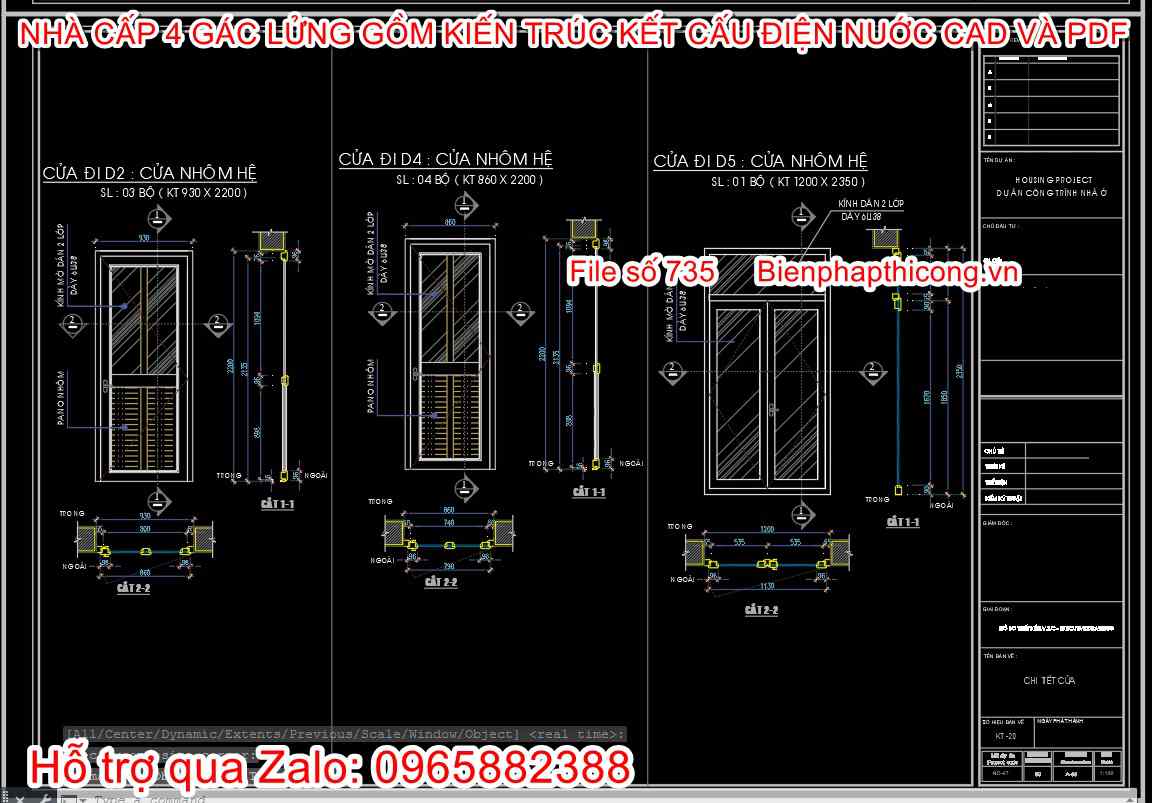 Mẫu cad cửa nhà cấp 4 đẹp.