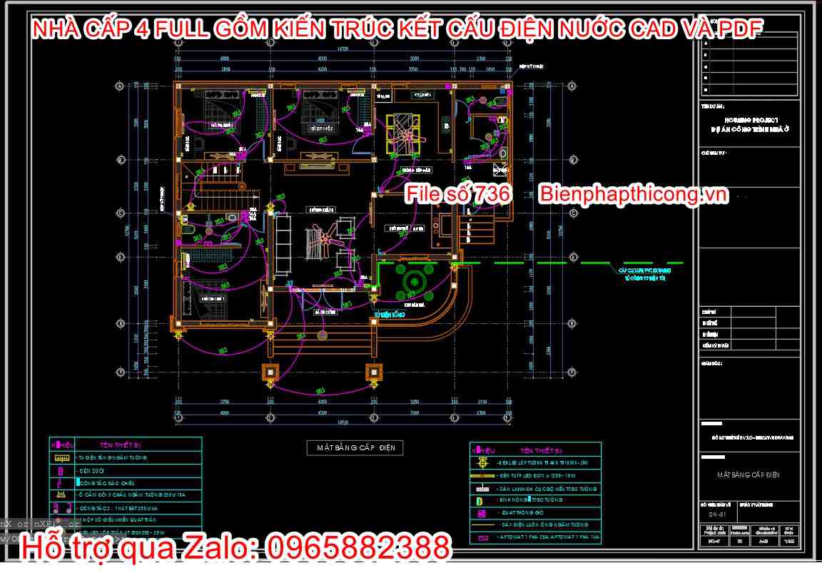 Bản vẽ thiết kế điện nước nhà cấp 4.
