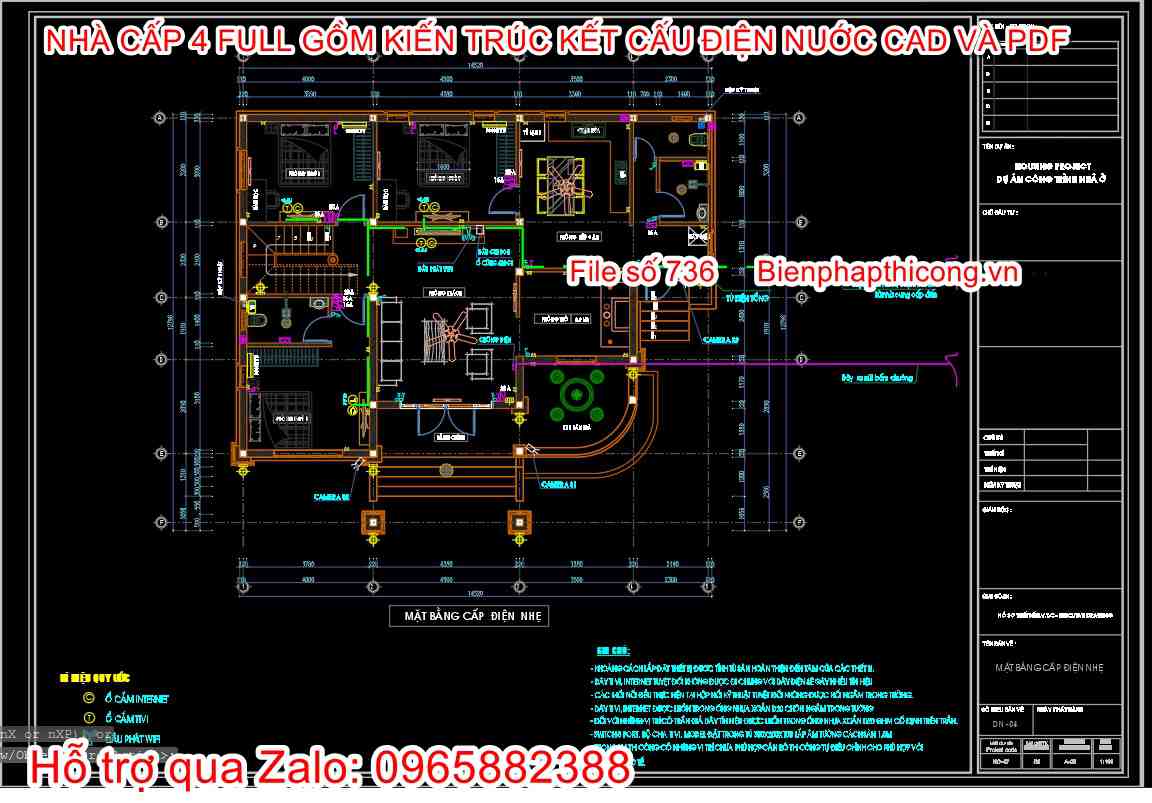 Mặt bằng cấp điện nhẹ nhà cấp 4 đẹp.