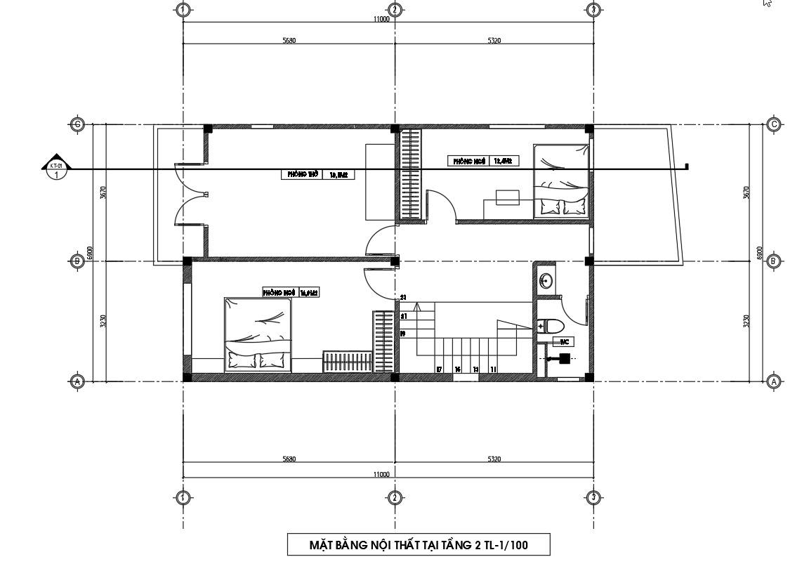 Hstk nhà 2 tầng 7m x 11m 3 ngủ đẹp.
