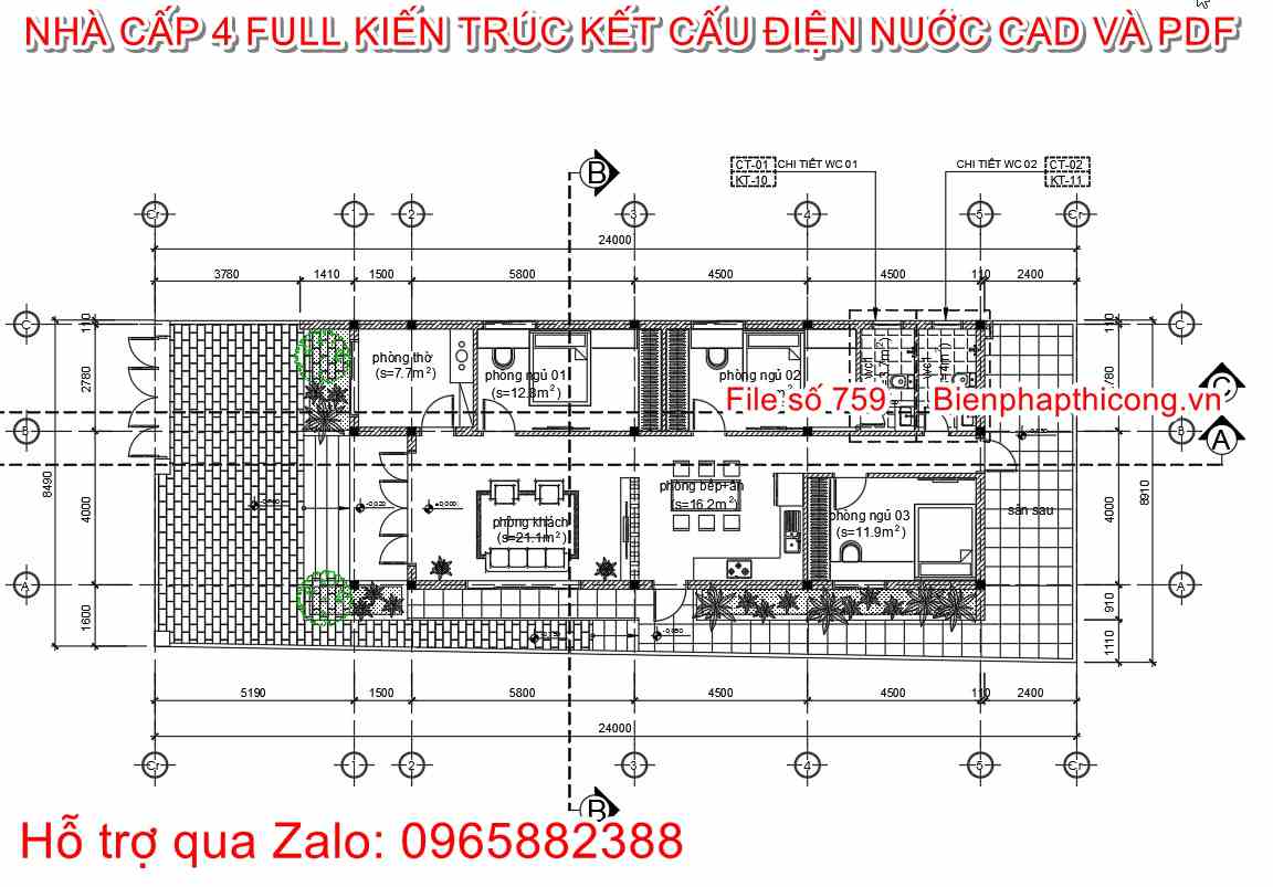 Mặt bằng tầng 1 nhà cấp 4 3 ngủ 120m2 800 đến 900 triệu.