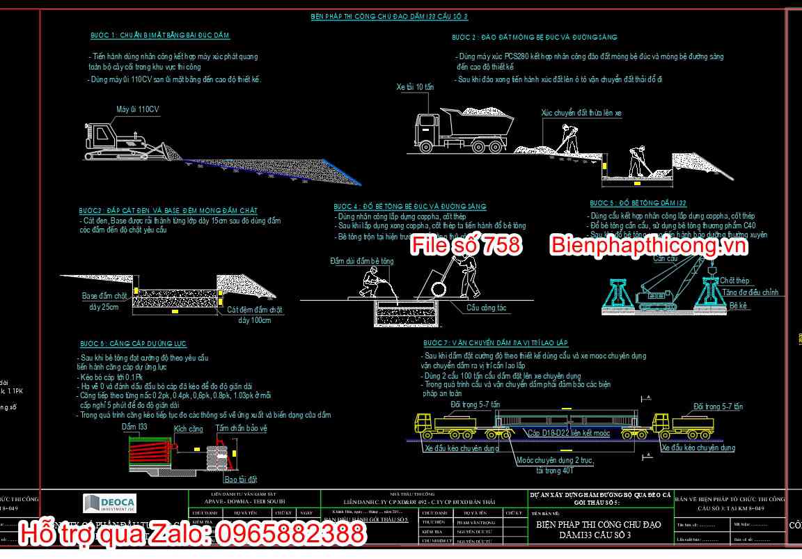 Biện pháp thi công chủ đạo dầm I33