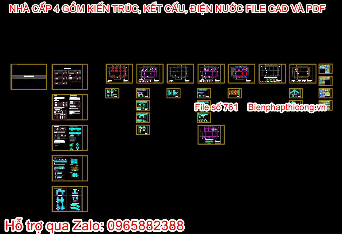 Bản vẽ kết cấu nhà cấp 4 mái thái hiện đại 7m x 11,5m.