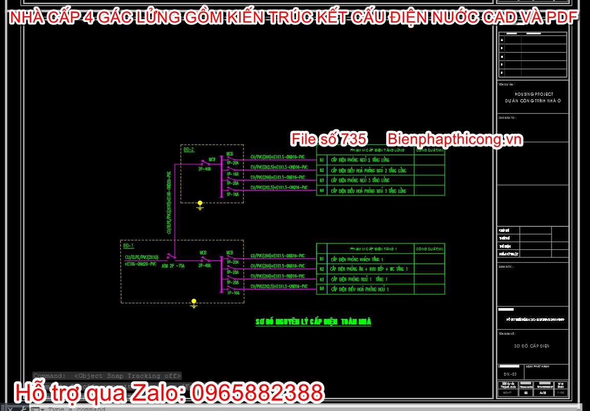 Sổ đỏ nguyên lý cấp điện toàn nhà.