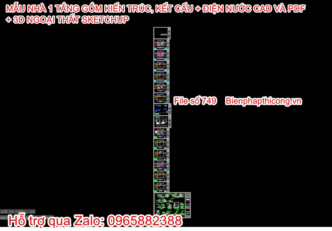 Bản vẽ điện nước nhà cấp 4 1 tầng hiện đại.