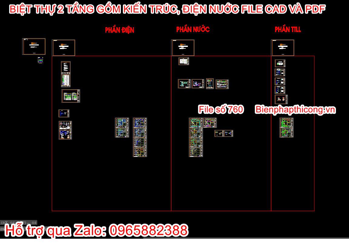File cad phần điện nước nhà 2 tầng địa trung hải.