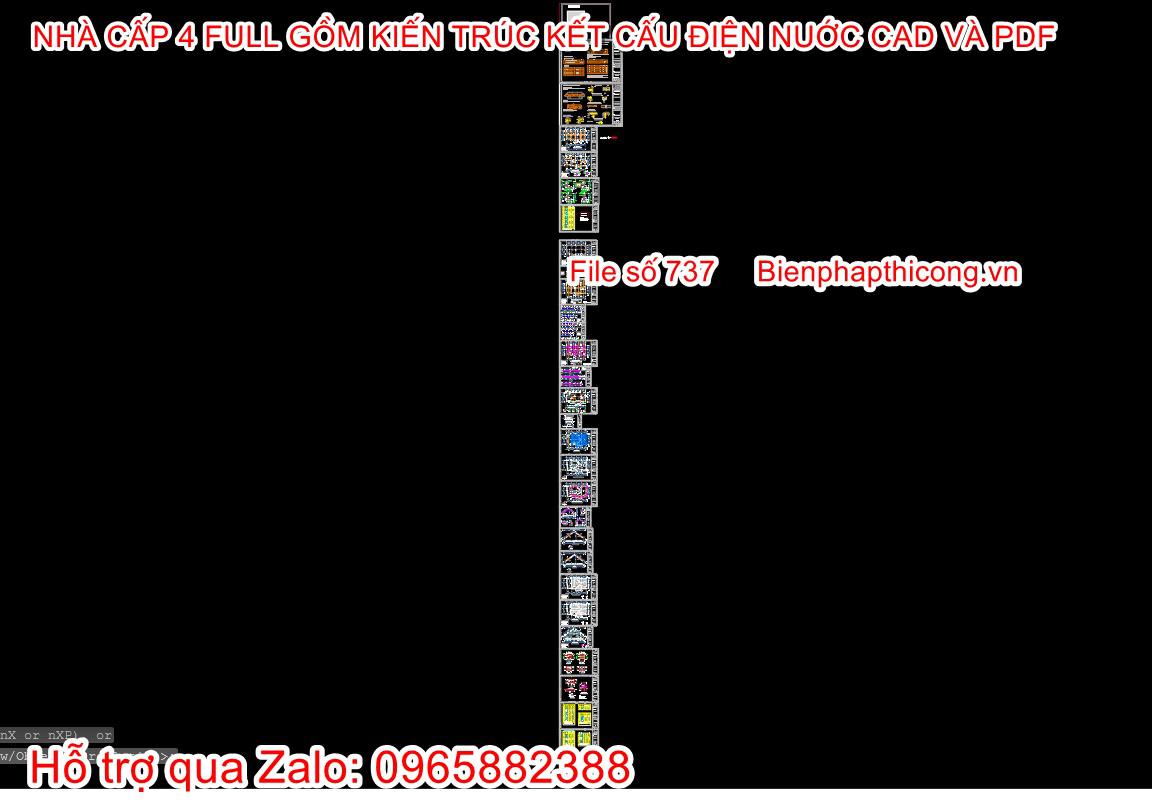 Phần kết cấu nhà cấp 4 nông thôn 4 ngủ đẹp.