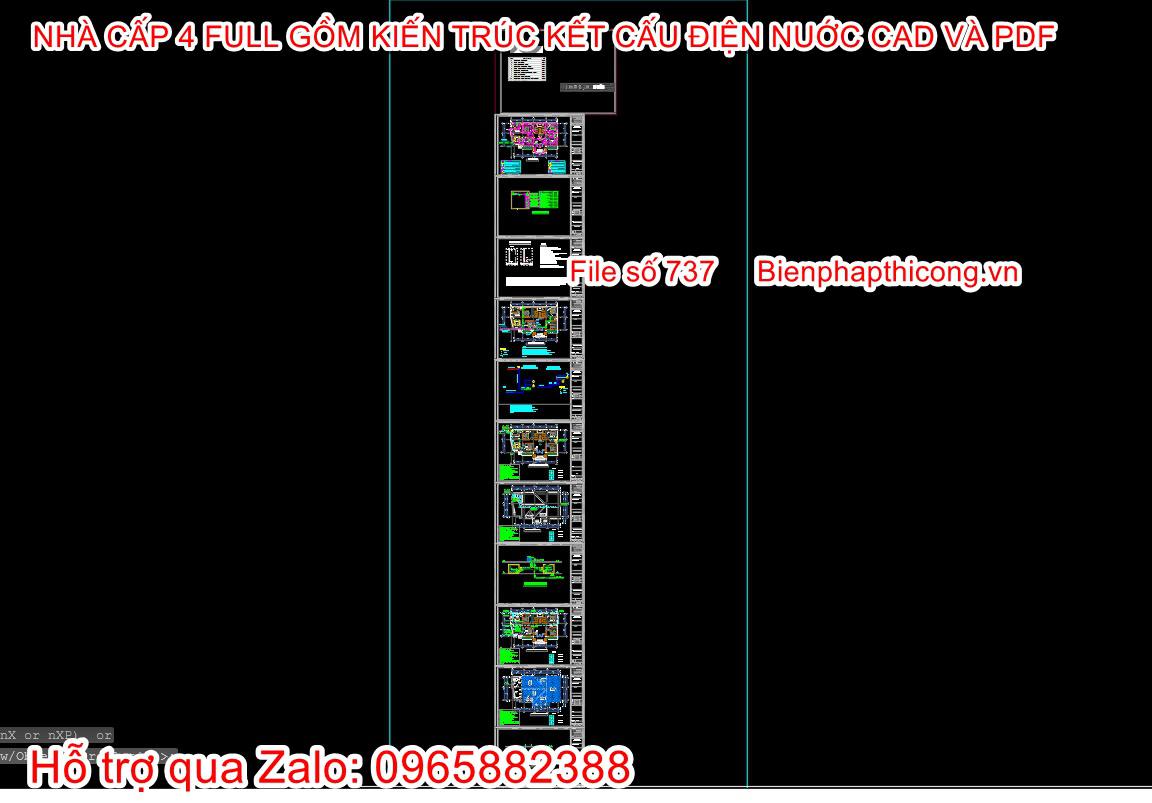 Bản vẽ điện nước nhà cấp 4 cad đẹp.