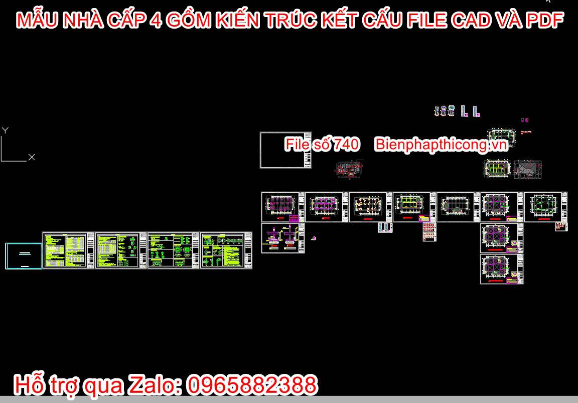 Bản vẽ thiết kế phần kết cấu nhà cấp 4 7,5m x 15m.