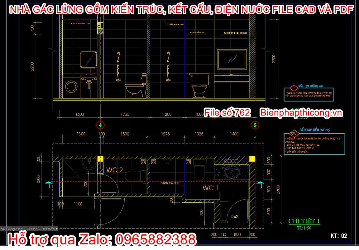 Bản vẽ xây dựng nhà gác lửng 3 ngủ 900 triệu cad.