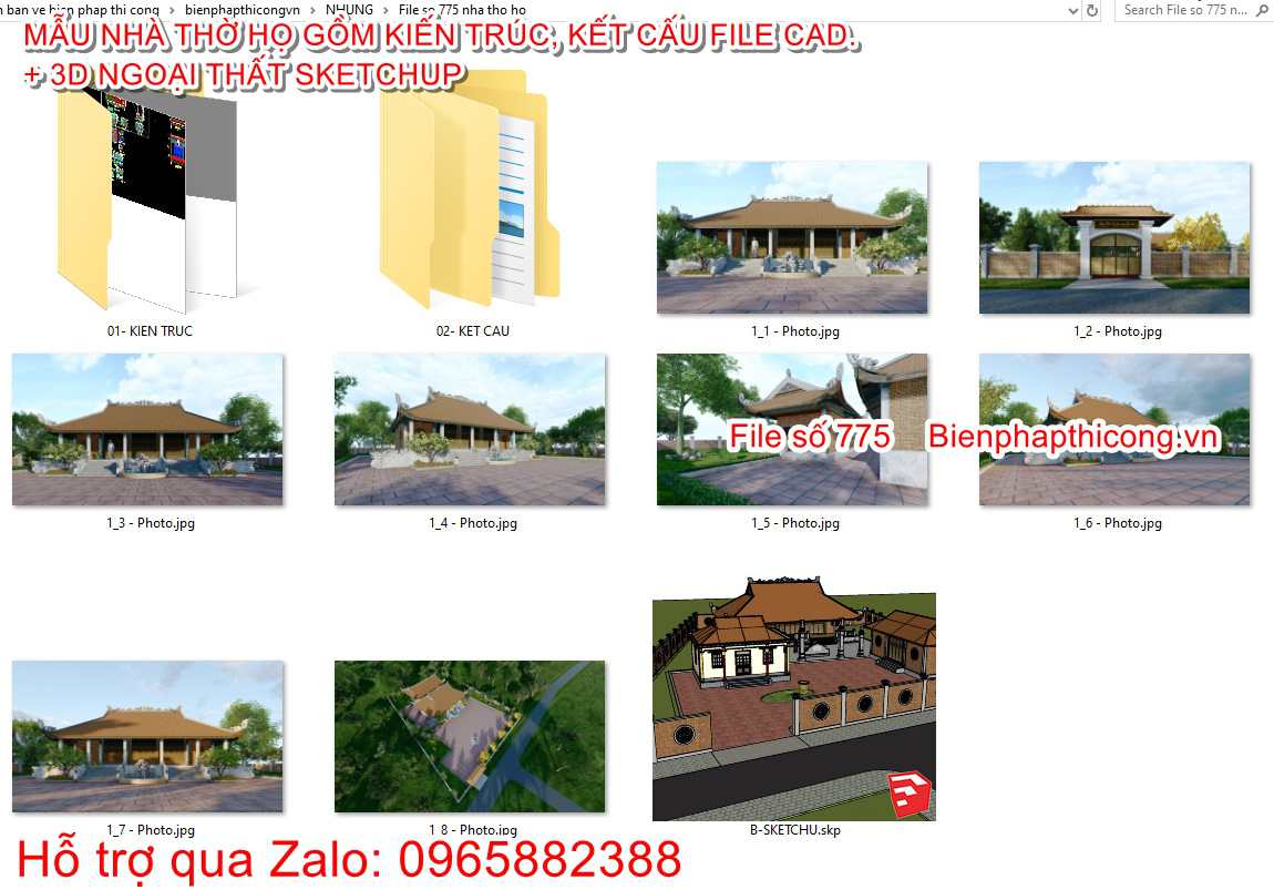 Bản vẽ cad nhà thờ họ 5 gian 9,2m x 15,8m đẹp.